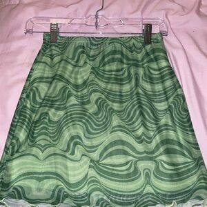 Green Swirl Pattern Skirt